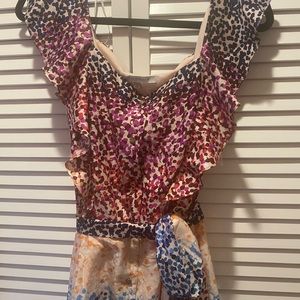 NWT Julia Jordan flutter sleeve dot print tie waist midi dress